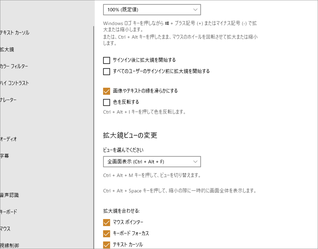 10-4-3-「簡単操作」の中の「拡大鏡（視覚）」