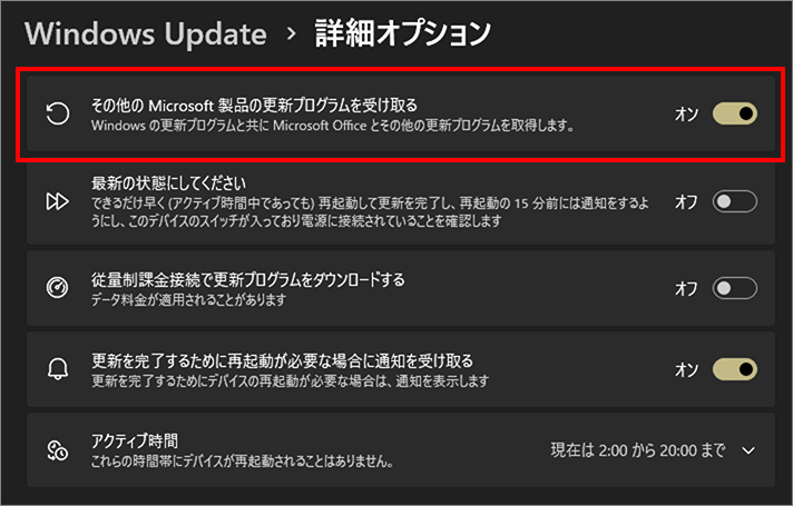 その他の-Microsoft-製品の更新プログラムを受け取る-1